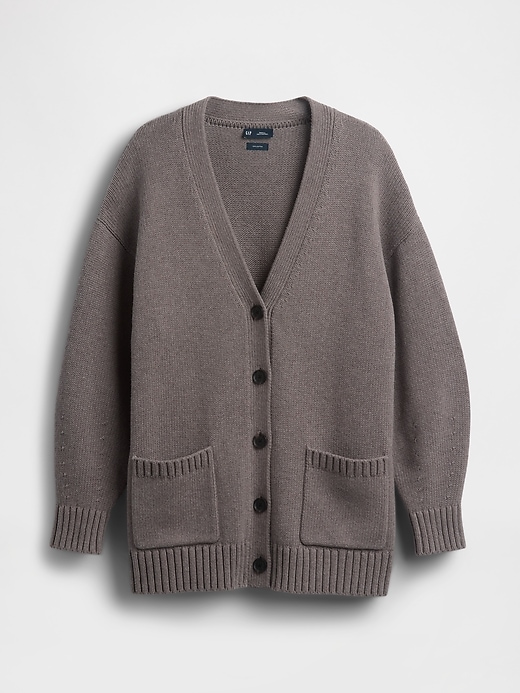 Image number 5 showing, 100% Cotton Oversized Boyfriend Cardigan Sweater