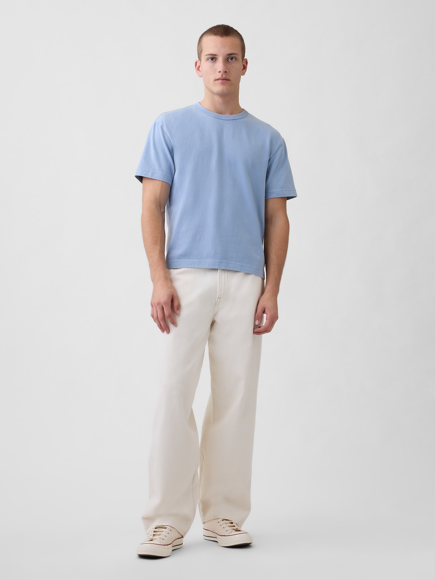 Мужские футболки Gap Adult Heavyweight Crop T-Shirt — фото 2