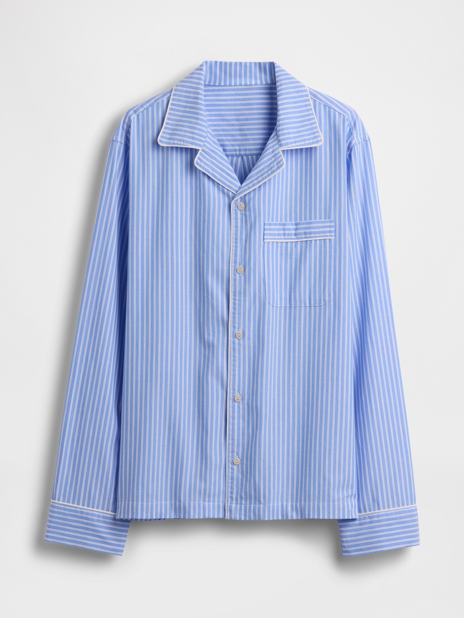 Женская рубашка Gap Poplin PJ, цвет: Синий / Белый — фото 5