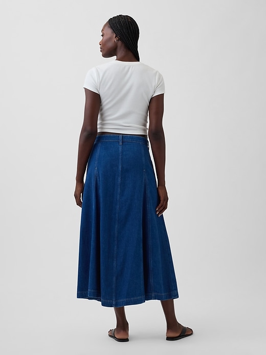 Image number 2 showing, Seamed Denim Button-Front Maxi Skirt