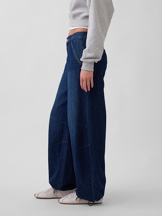 Image number 3 showing, High Rise Cinch-Hem Horseshoe Jeans