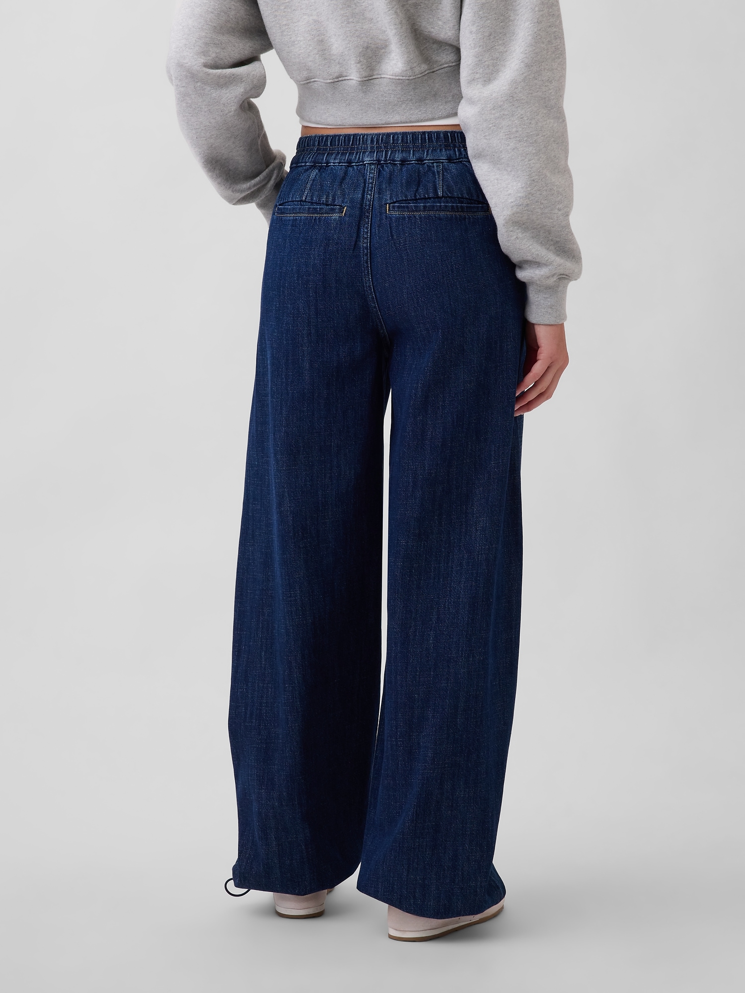 High Rise Cinch-Hem Horseshoe Jeans