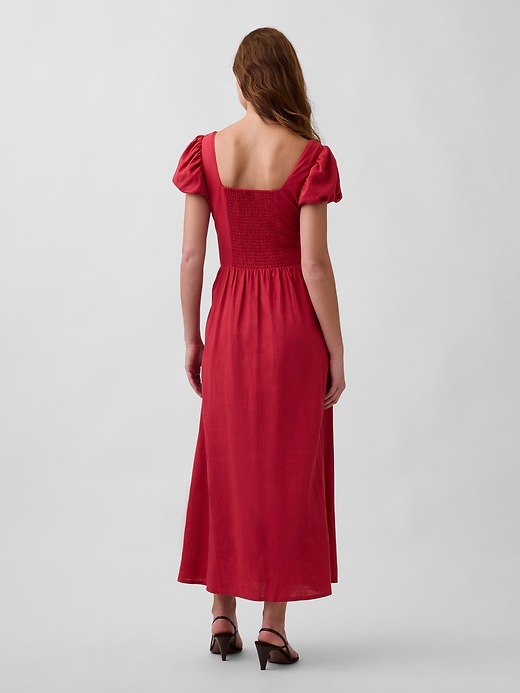 Image number 2 showing, Linen-Blend Drop-Waist Maxi Dress