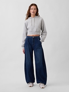 High Rise Cinch-Hem Horseshoe Jeans