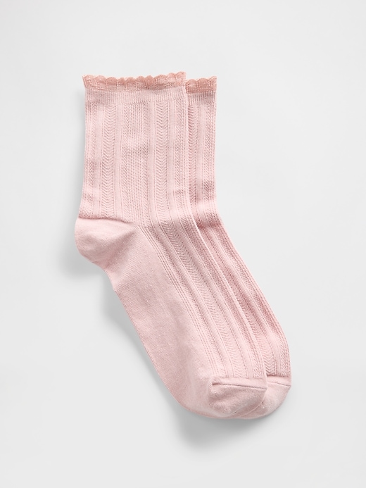 Image number 1 showing, Pointelle Half Crew Socks