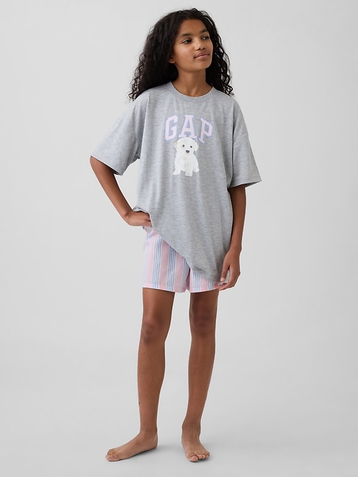 Kids Recycled Poplin PJ Boxer Shorts