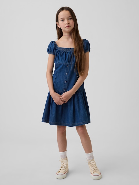 Kids Denim Drop-Waist Dress
