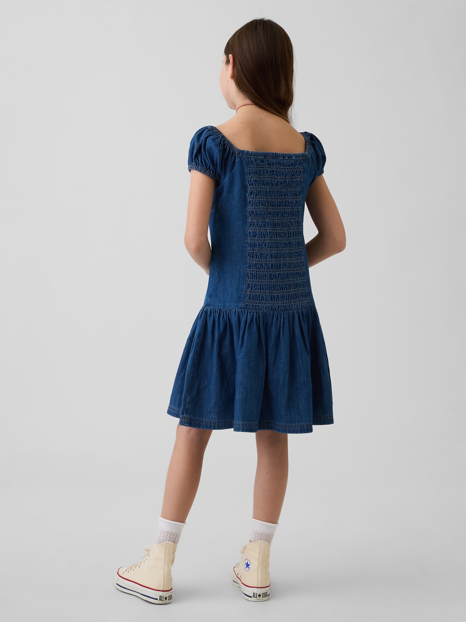 Kids Denim Drop-Waist Dress