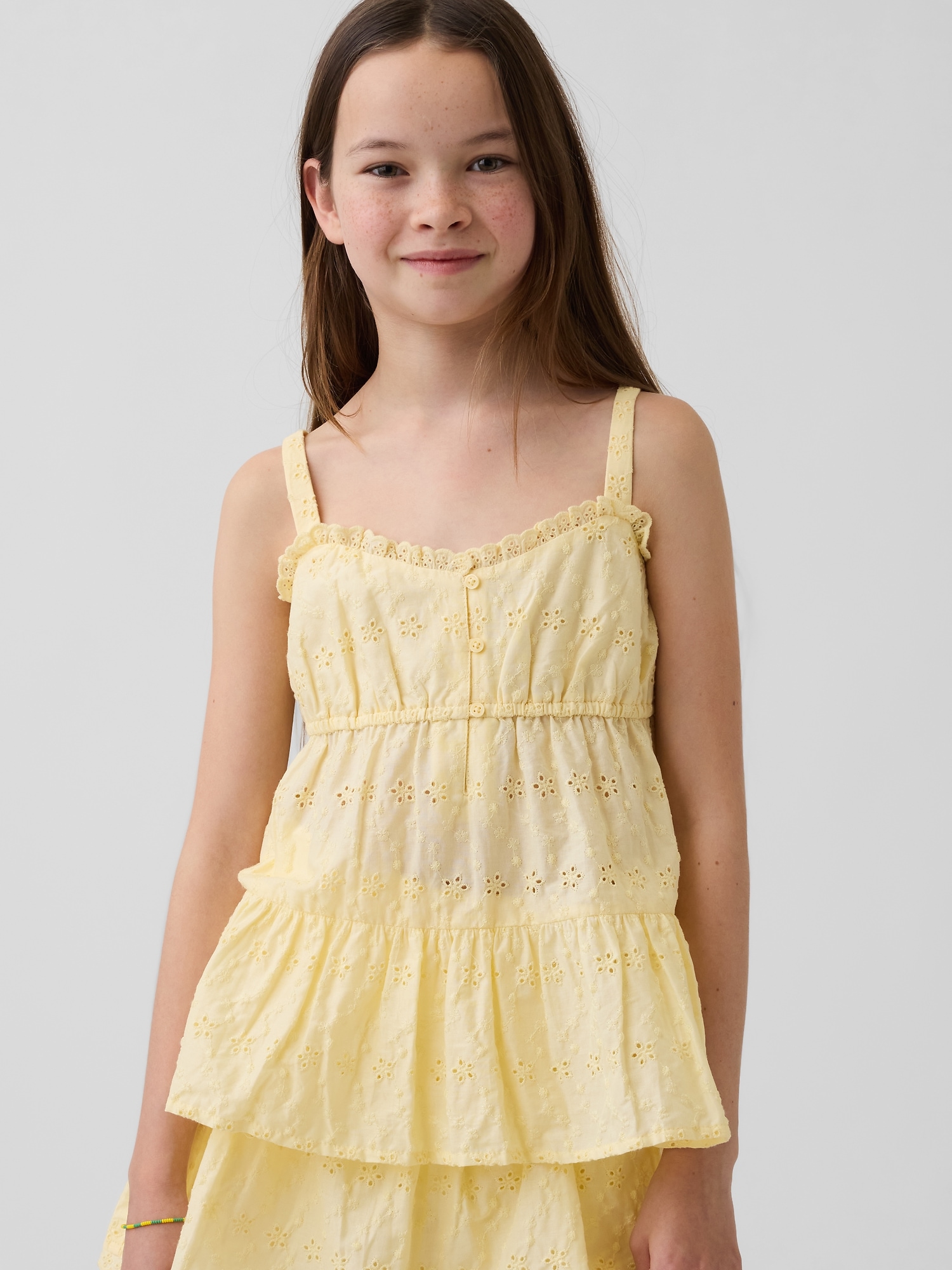 Kids Tiered Eyelet Tank Top