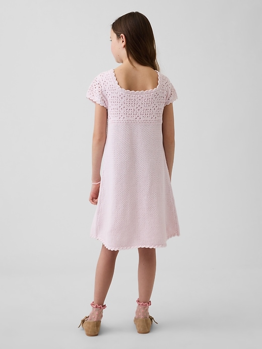 Image number 3 showing, Kids Crochet Sweater Dress