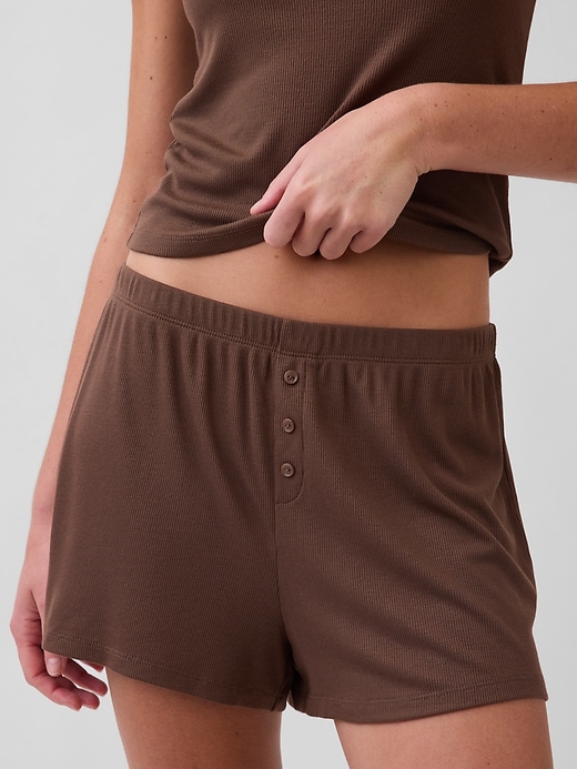 Image number 5 showing, Mini Rib Relaxed PJ Shorts