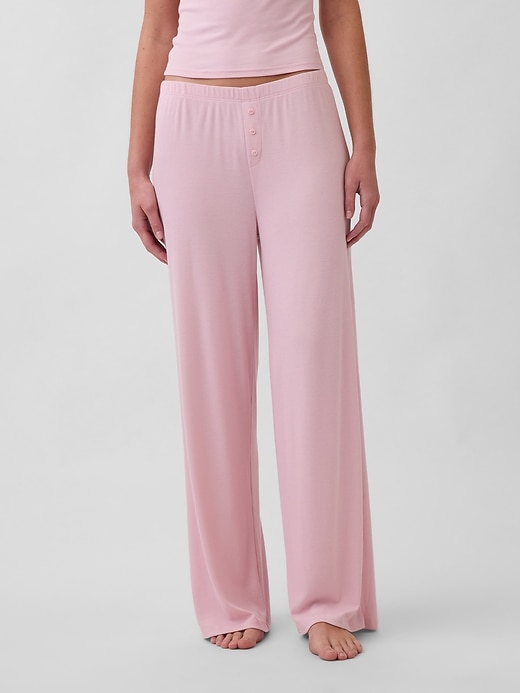 Image number 2 showing, Mini Rib Wide-Leg PJ Pants