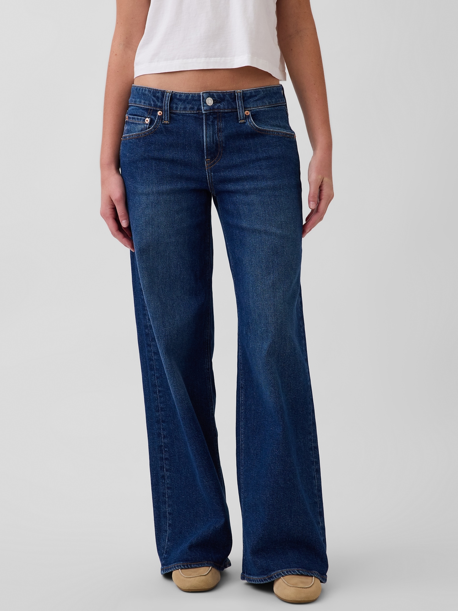 Low Rise Stride Wide-Leg Jeans