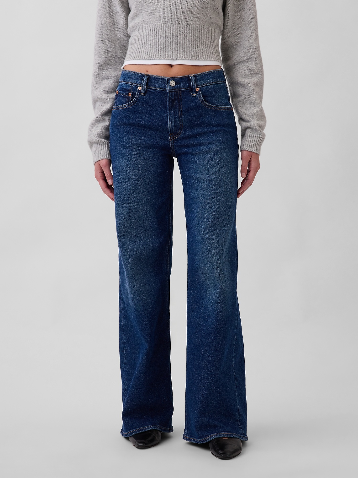 Женские джинсы Gap Mid Rise Stride Wide-Leg Jeans — фото 2