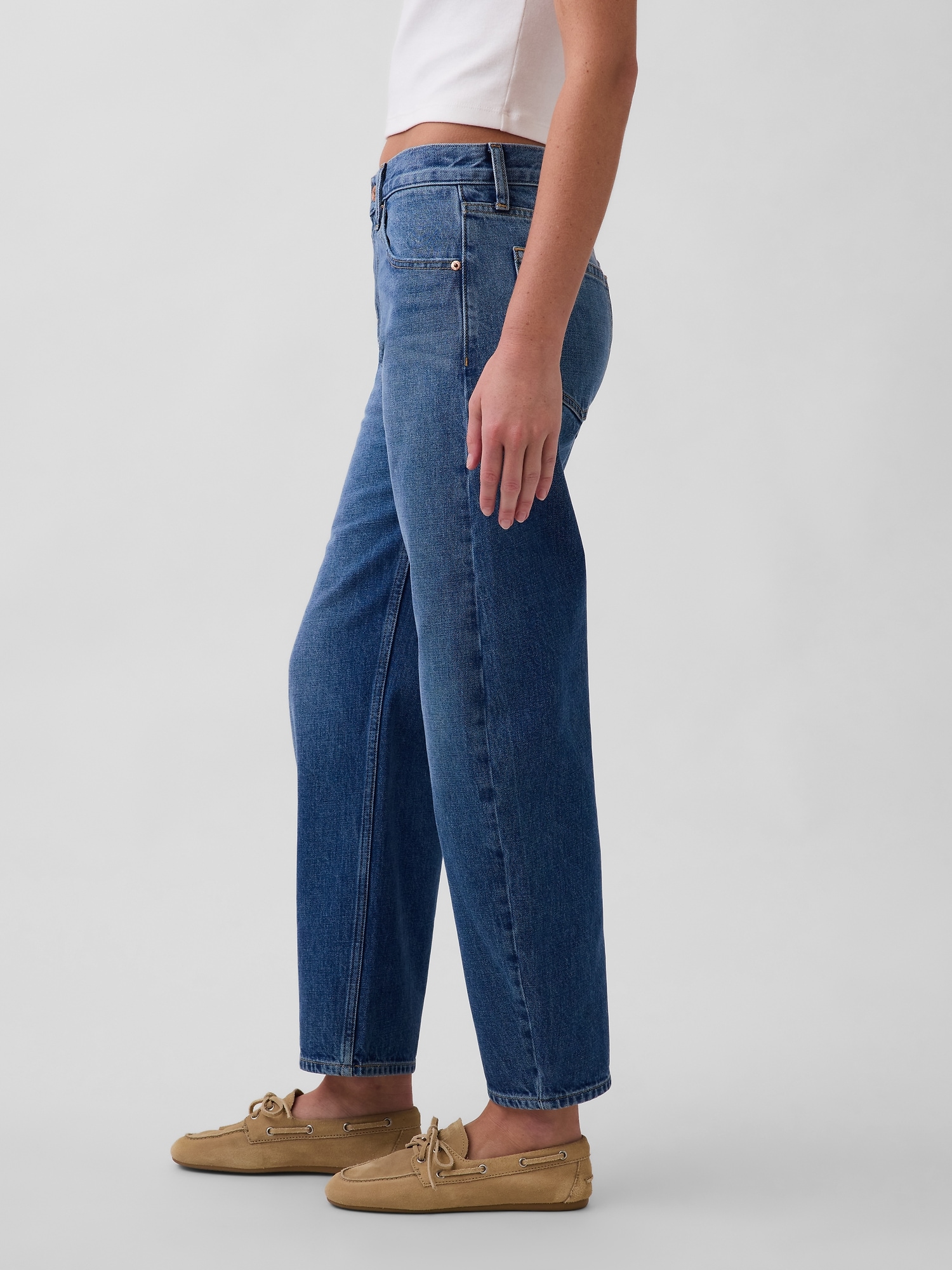 Mid Rise Slim Barrel Jeans