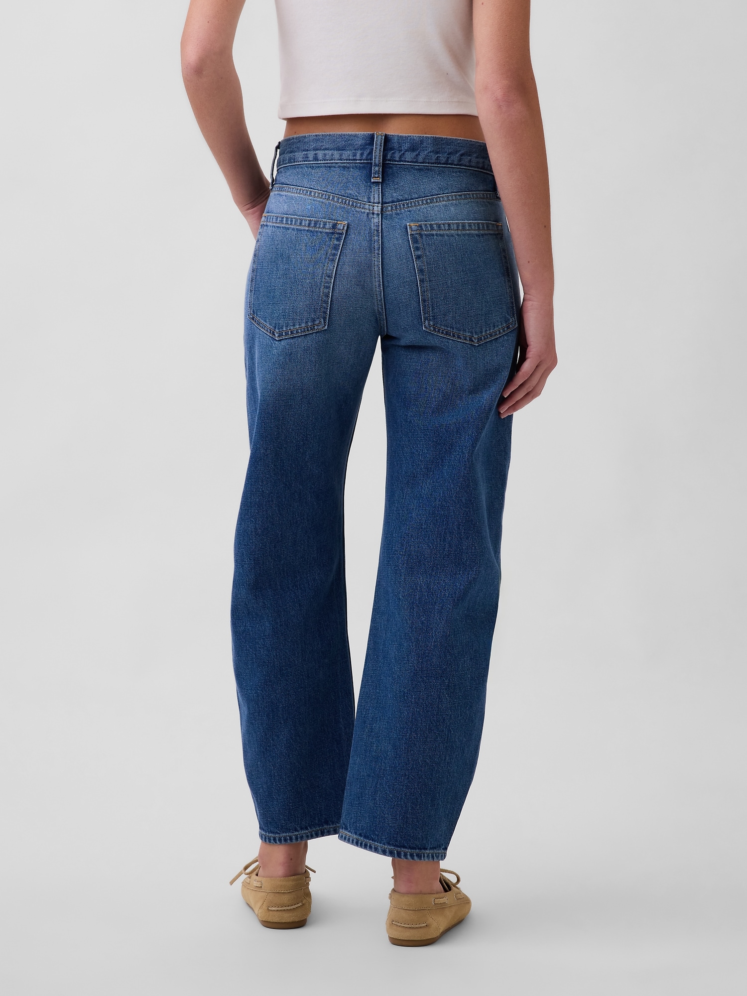 Mid Rise Slim Barrel Jeans