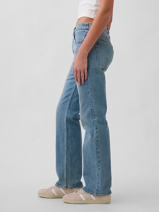 Image number 3 showing, Mid Rise Relaxed Straight Jeans
