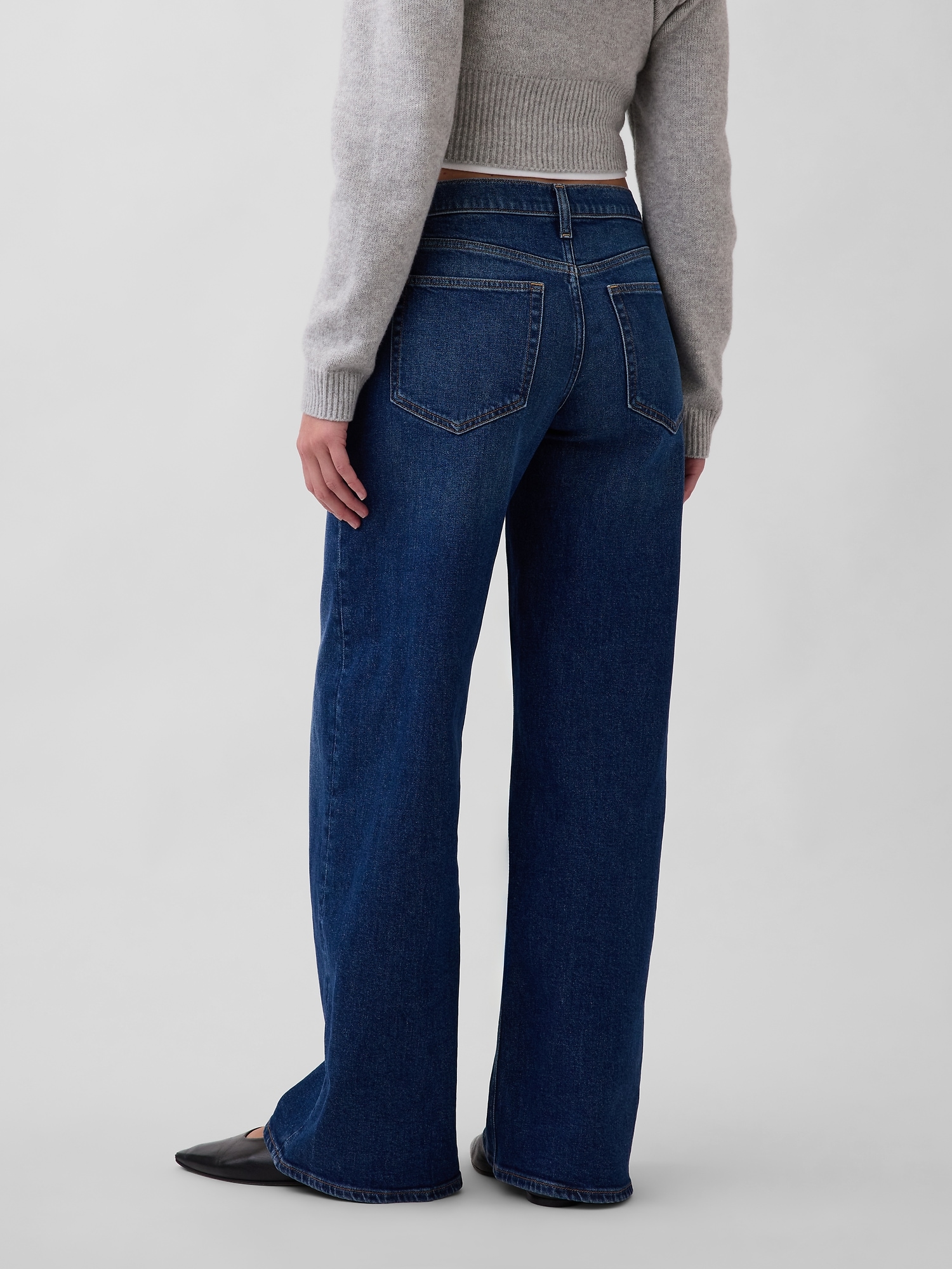 Mid Rise Stride Wide-Leg Jeans