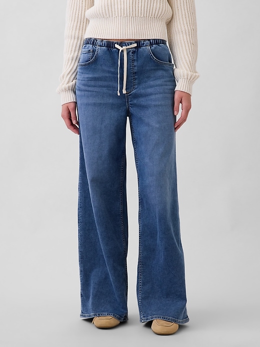 Image number 2 showing, Mid Rise Knit Easy Baggy Jeans