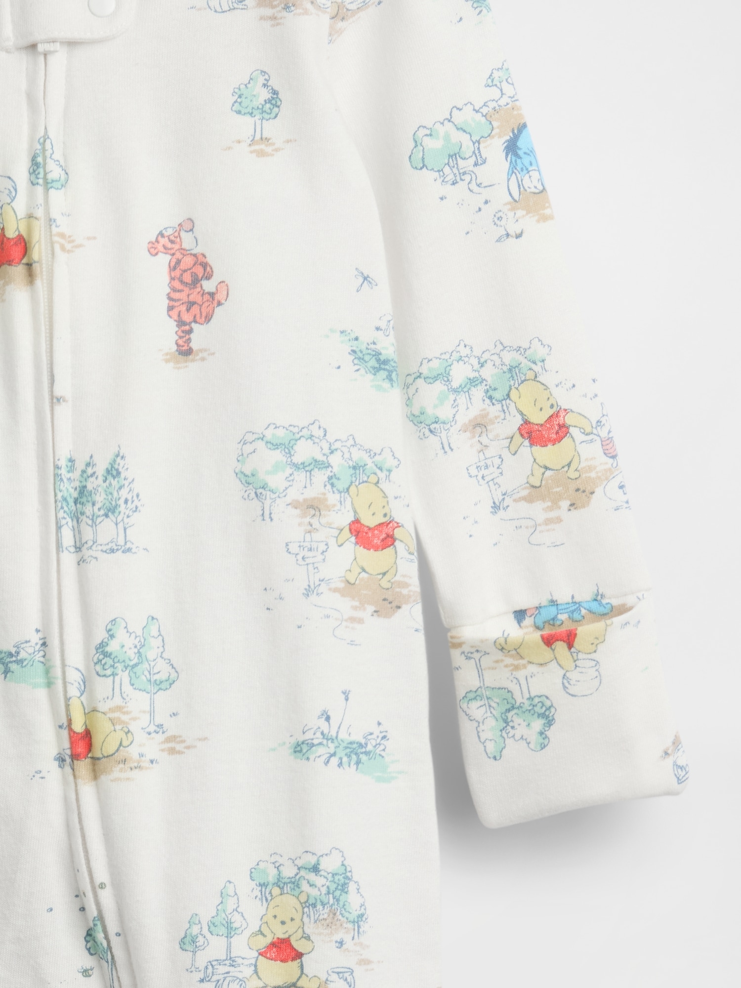 Baby Winnie The Pooh Organic Cotton Footed One-Piece