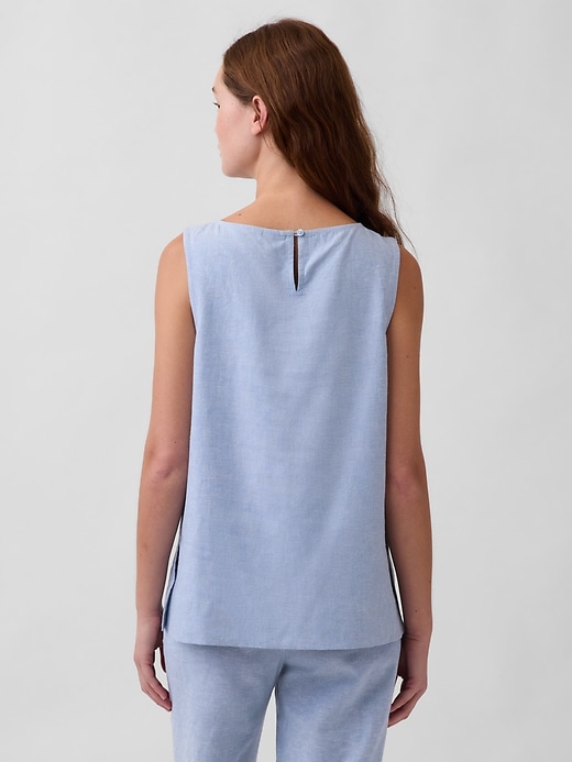 Image number 3 showing, Linen-Blend Shell Tank Top