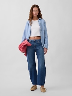 Mid Rise Slim Barrel Jeans