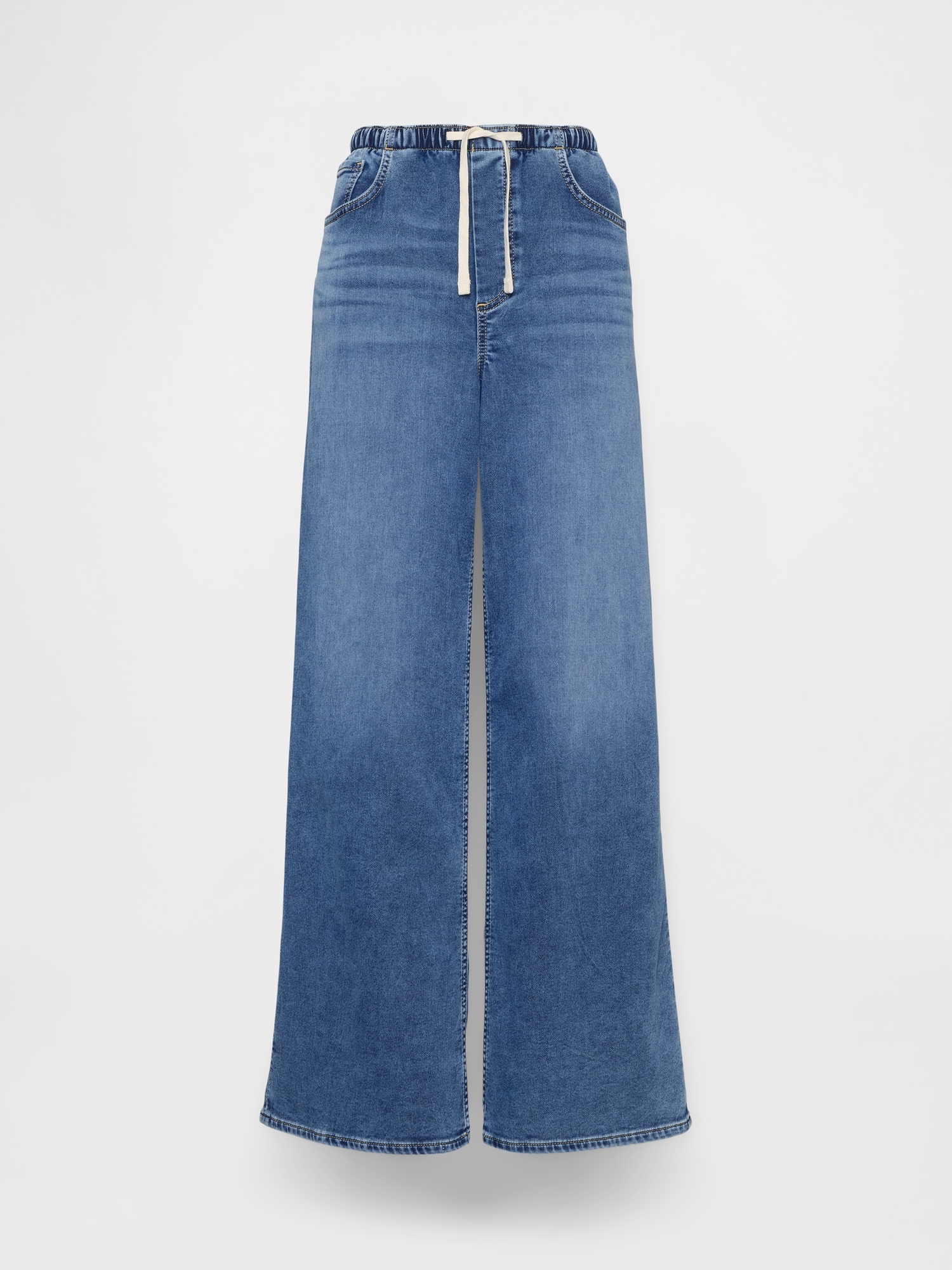 Mid Rise Knit Easy Baggy Jeans