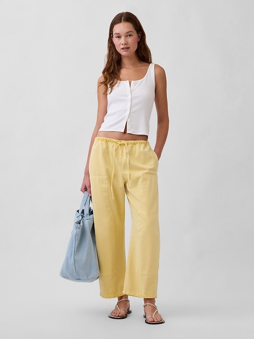 Image number 1 showing, Poplin Easy Double-Knee Barrel Pants