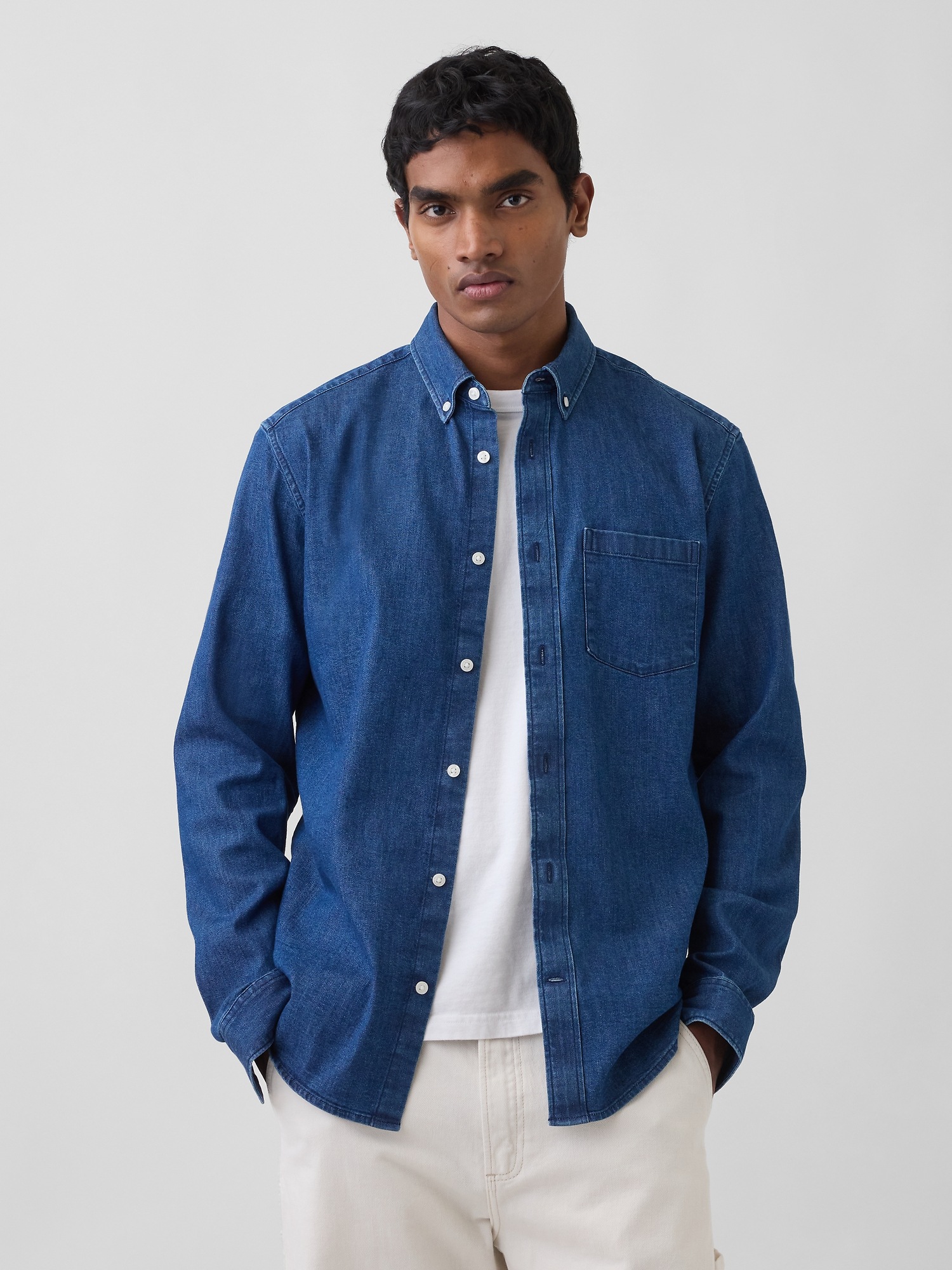 Мужские рубашки Gap Denim Pocket Shirt
