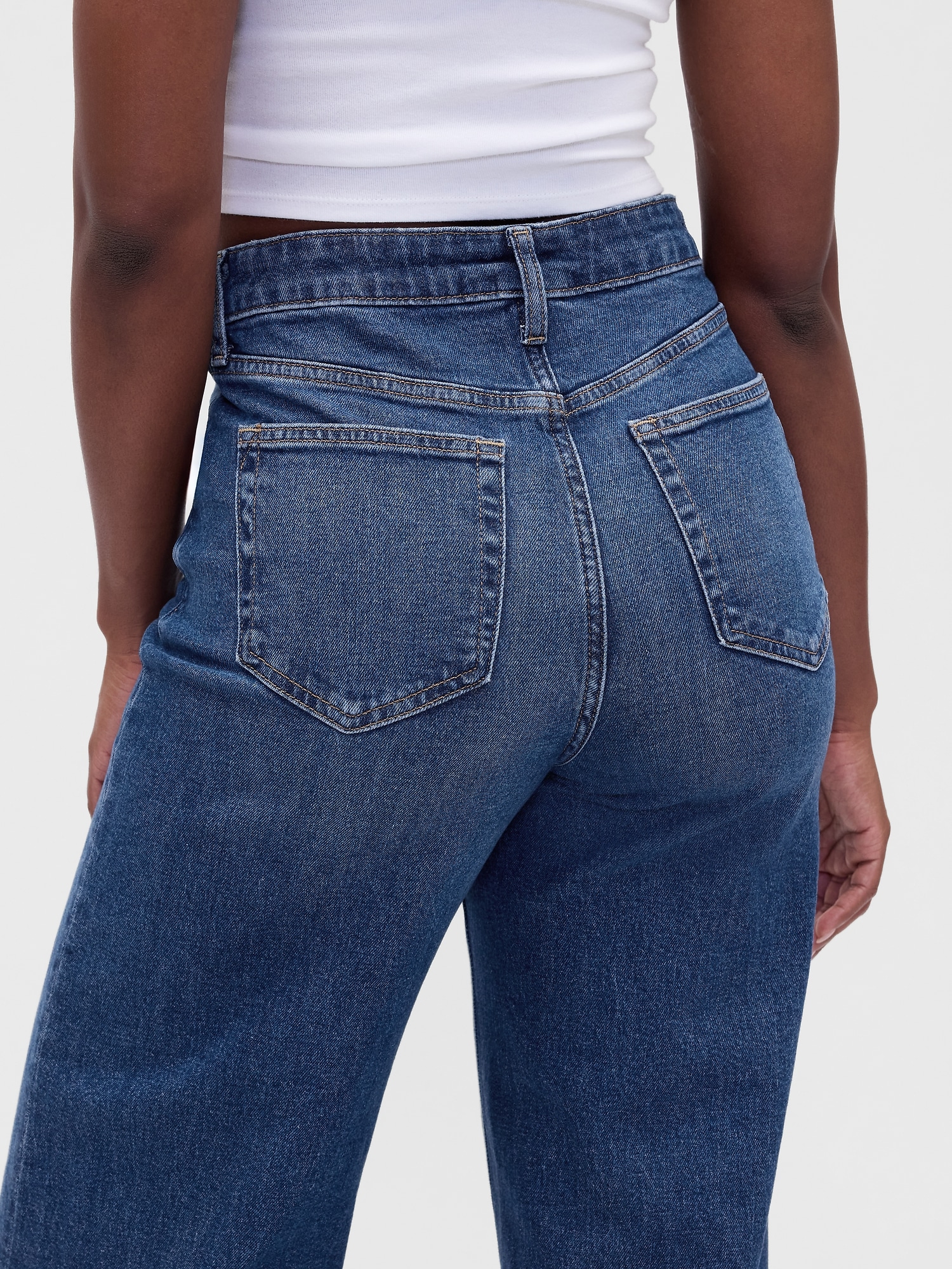 Curvy High Rise Stride Wide-Leg Jeans