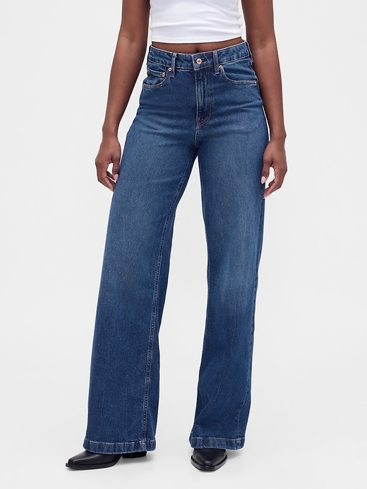 Image number 2 showing, Curvy High Rise Stride Wide-Leg Jeans
