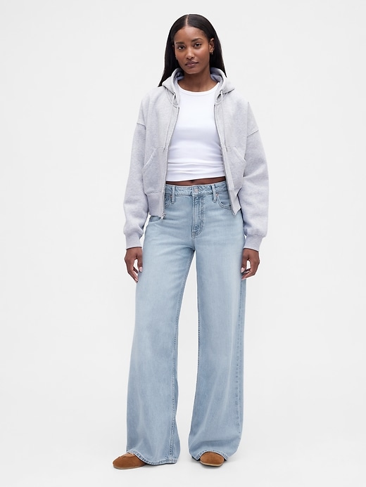 Image number 1 showing, Curvy Mid Rise UltraSoft Baggy Jeans
