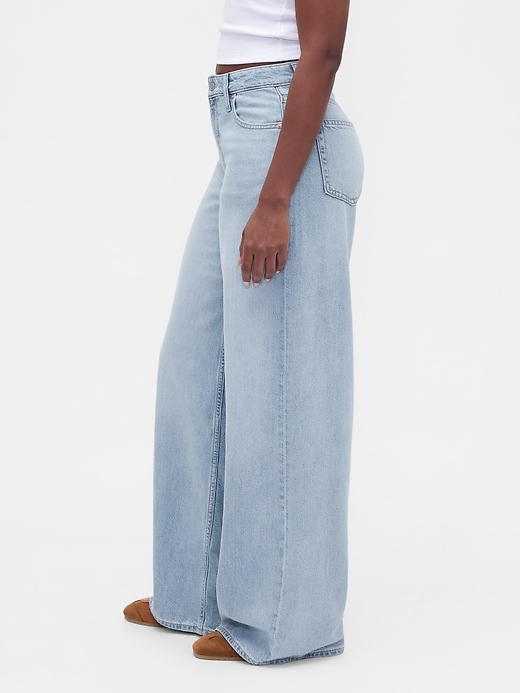 Image number 3 showing, Curvy Mid Rise UltraSoft Baggy Jeans