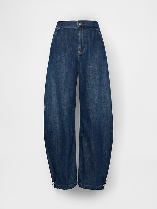 Image number 5 showing, High Rise Cinch-Hem Horseshoe Jeans