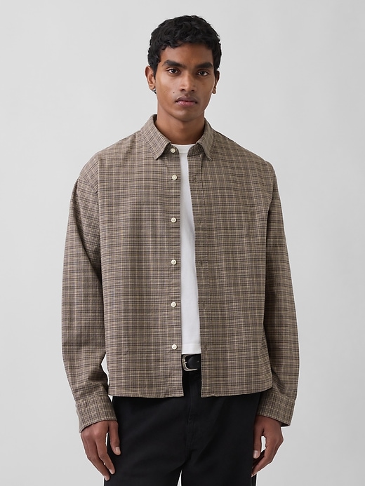 Image number 1 showing, Relaxed Straight-Hem Oxford Shirt