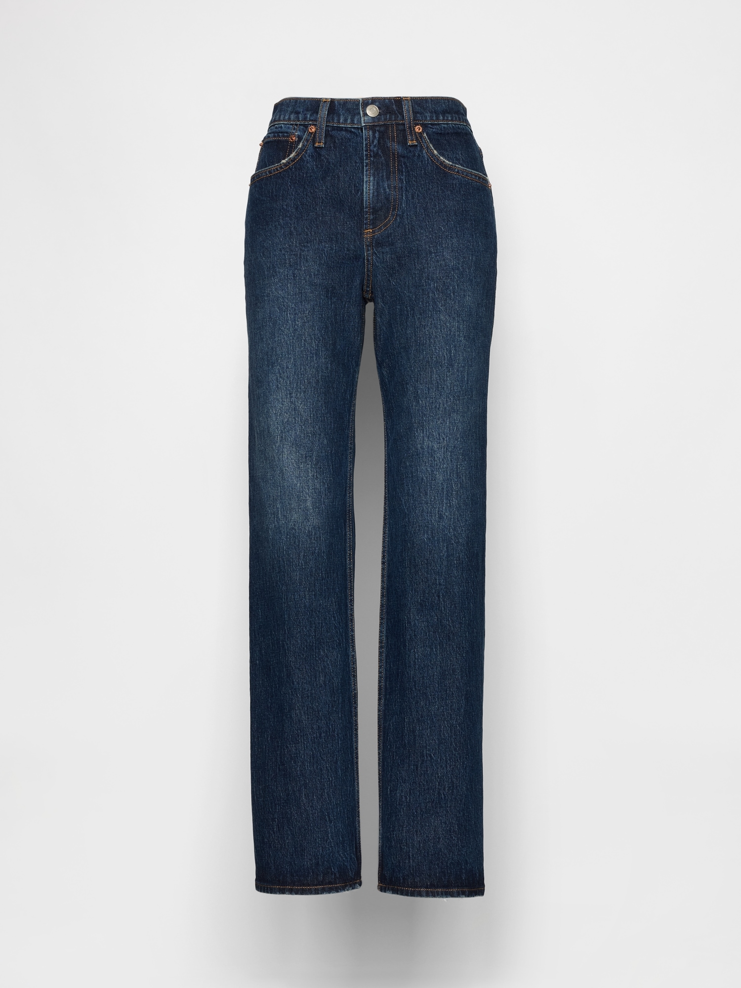 Mid Rise Relaxed Straight Jeans