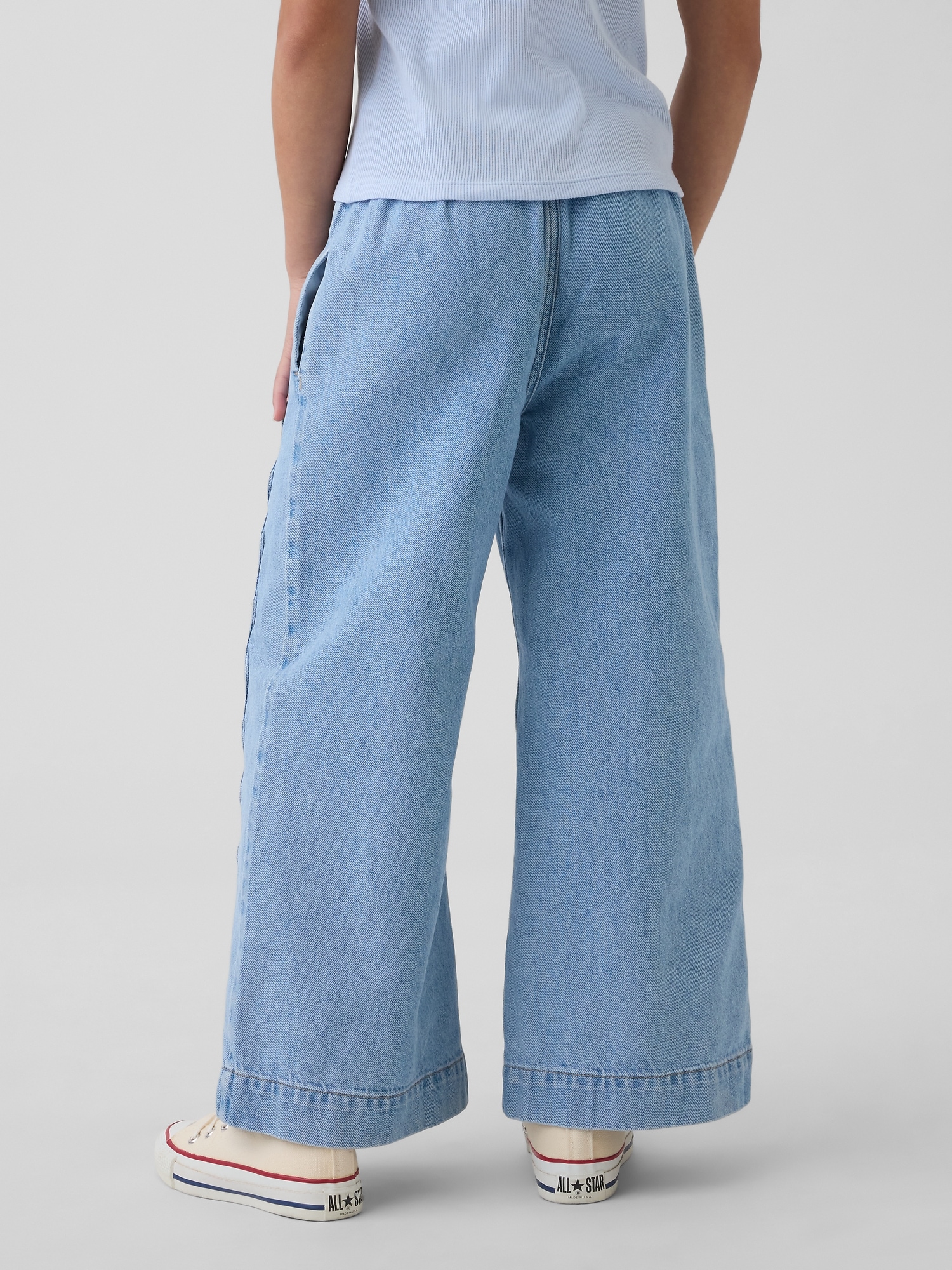 Kids High Rise Stride Easy Wide-Leg Ankle Jeans