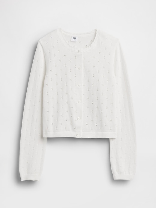 Image number 2 showing, Kids Pointelle Cardigan Sweater