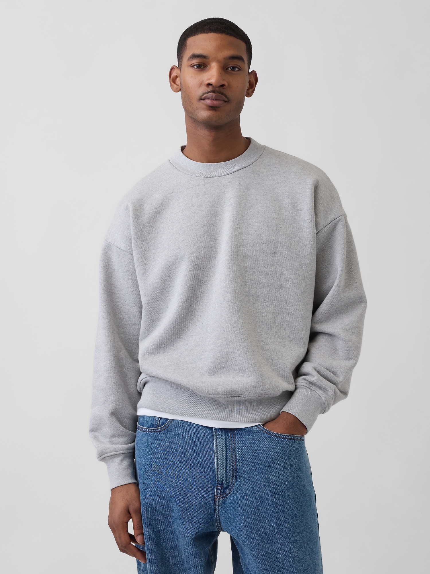 Gap Extra Heavyweight French Terry Sweatshirt In Gray
