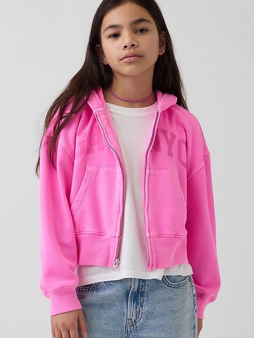 Image number 1 showing, Kids VintageSoft Oversized Logo Zip Hoodie