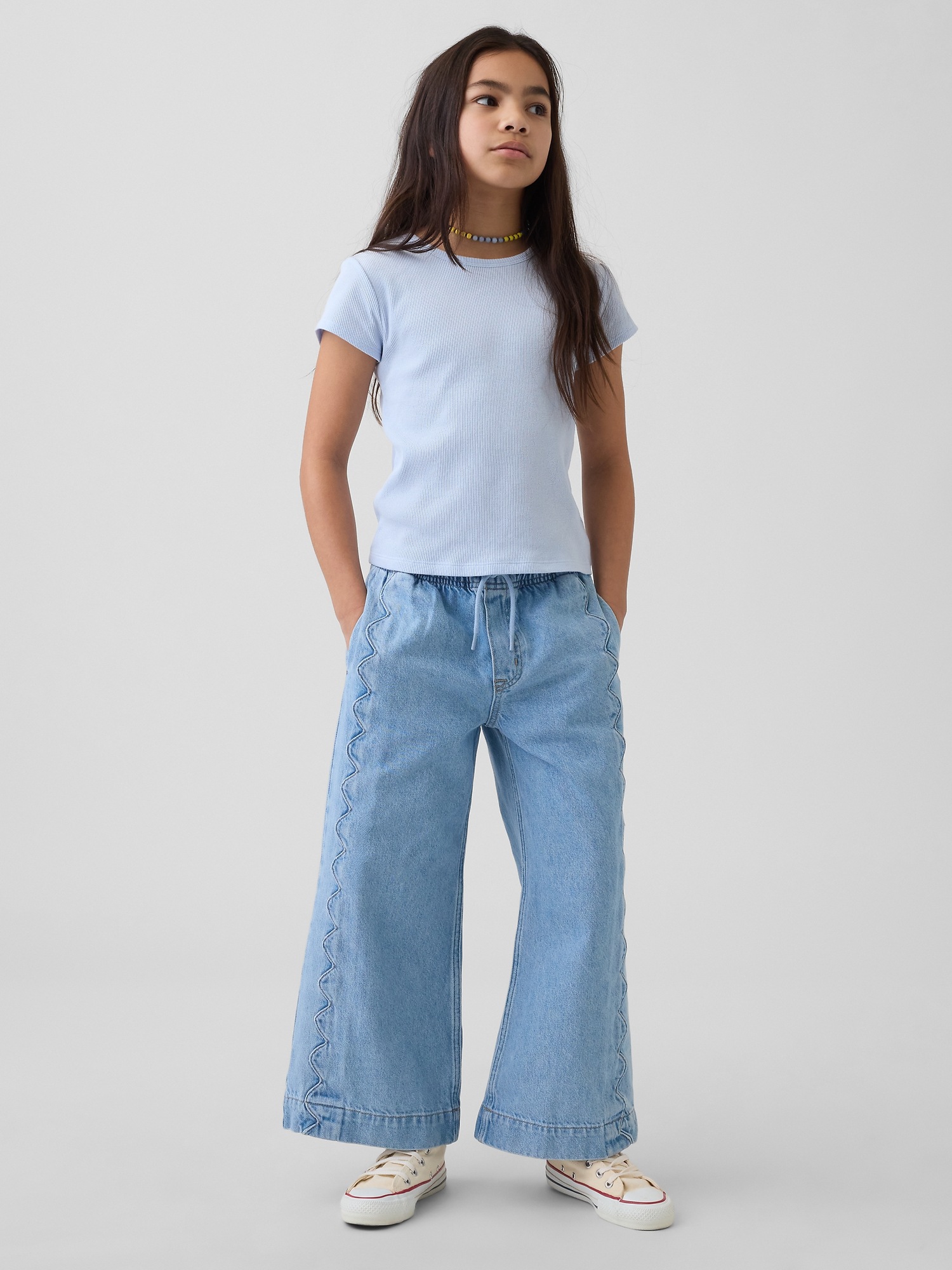 Детские джинсы Gap Kids High Rise Stride Easy Wide-Leg Ankle Jeans