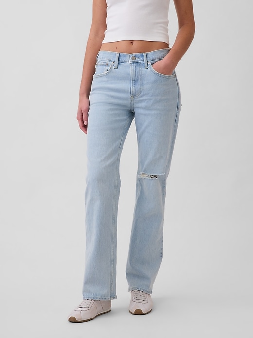 Image number 2 showing, Mid Rise Relaxed Straight Jeans