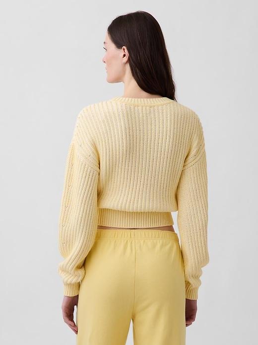 Image number 3 showing, 100% Cotton Barrel-Sleeve Crop Sweater