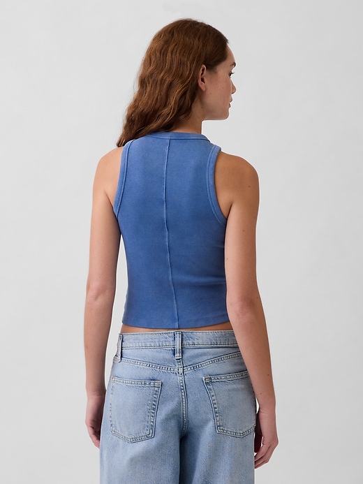 Image number 3 showing, Heavyweight Rib Halter Tank Top