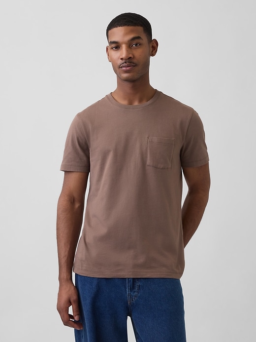 Image number 1 showing, Adult Organic Cotton Pocket T-Shirt