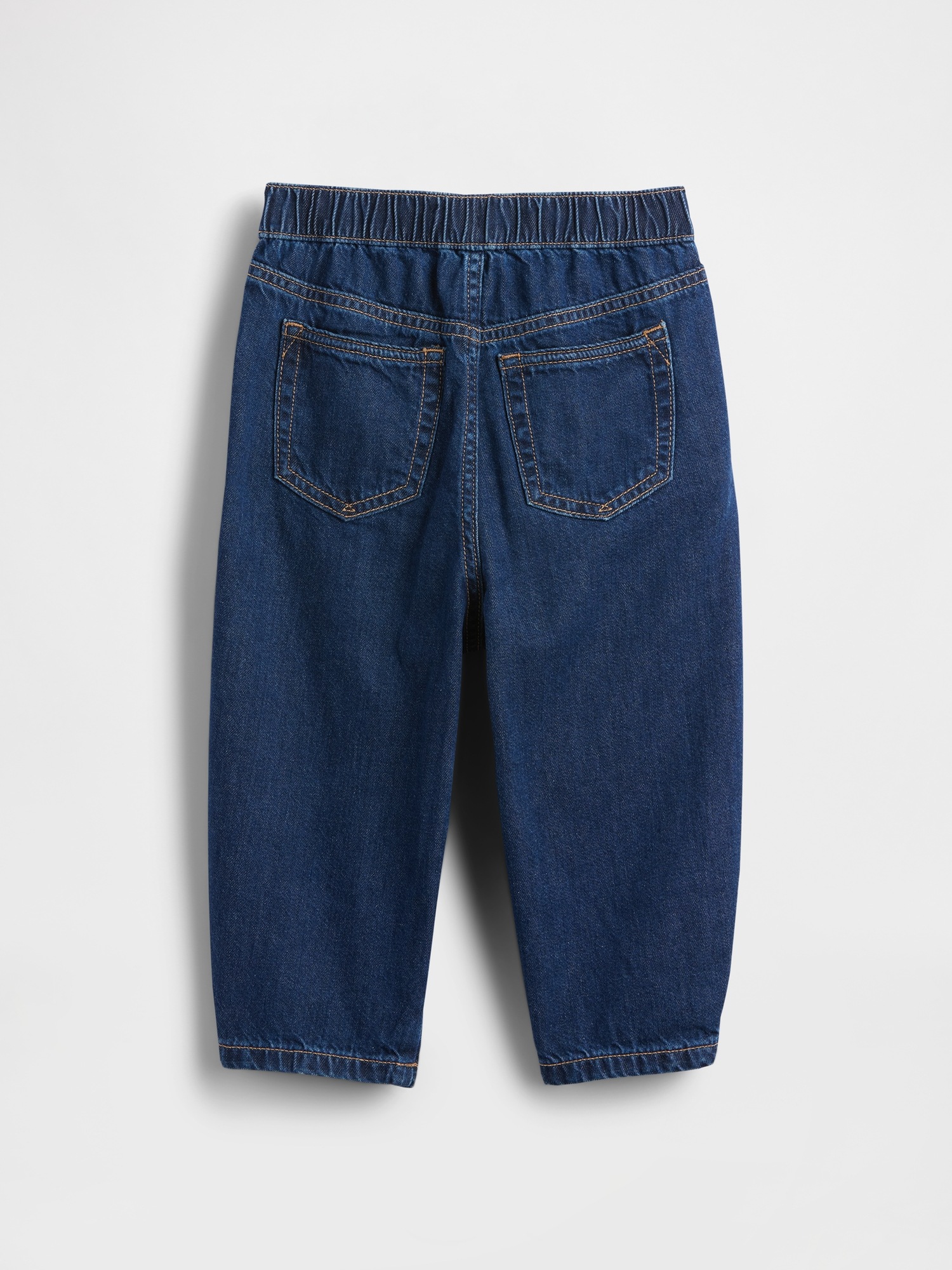 Джинсы Gap Pull-On Barrel Jeans для малышей, цвет: Тёмный синий — фото 4