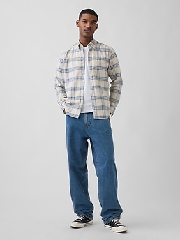 Мужские рубашки Gap Oxford Shirt in Classic Fit — фото 4