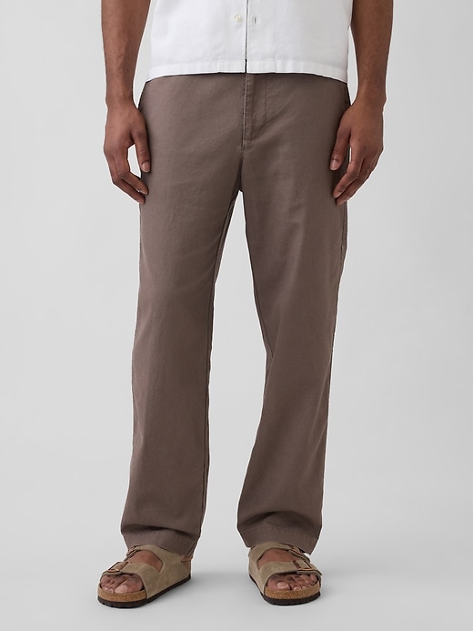 Image number 2 showing, Linen-Cotton Relaxed Taper Pants