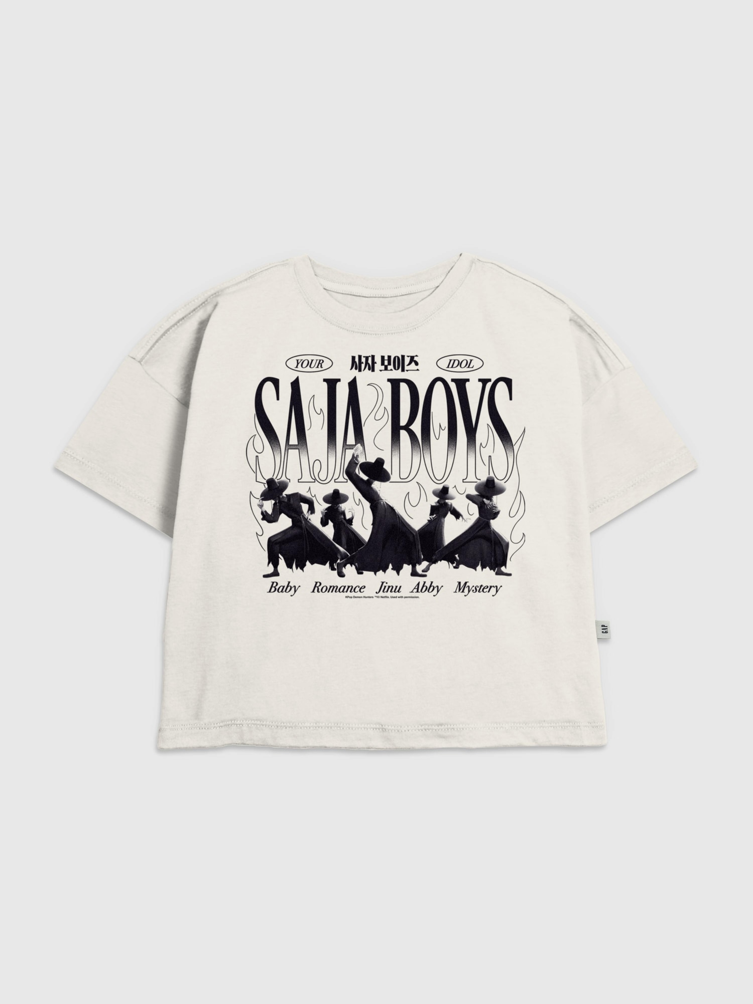 Kids K-Pop Demon Hunters Saja Boys Silhouette Graphic T-Shirt