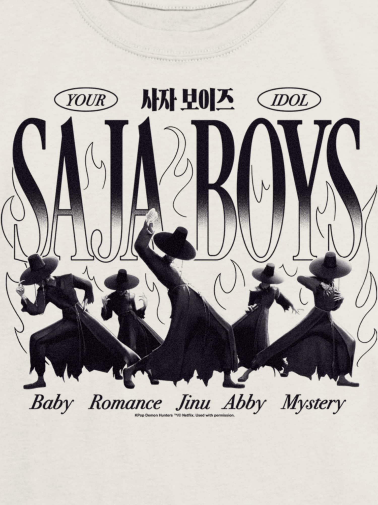 Kids K-Pop Demon Hunters Saja Boys Silhouette Graphic T-Shirt